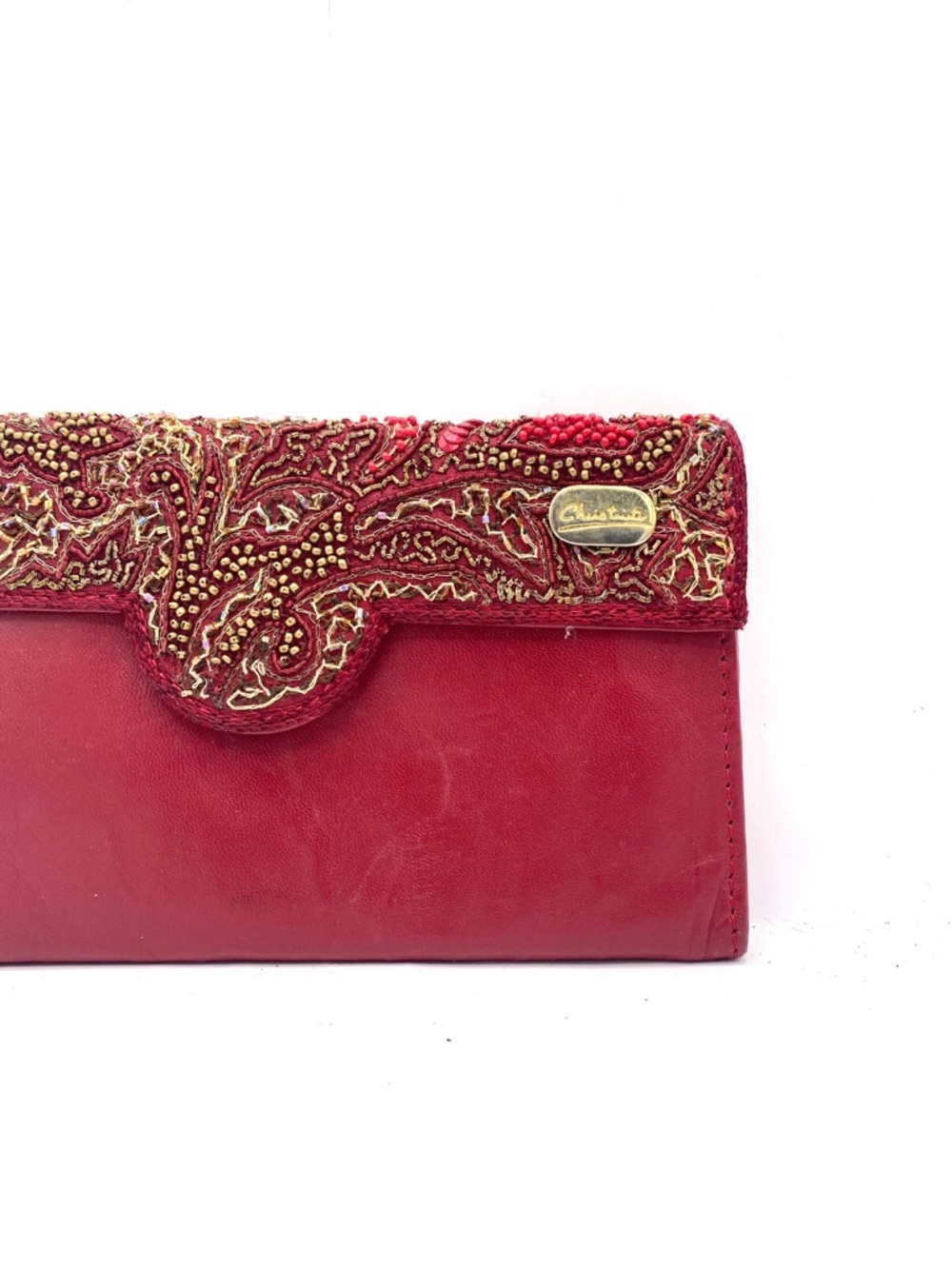 Christina - Hand-Embroidered Folding Leather Wallet